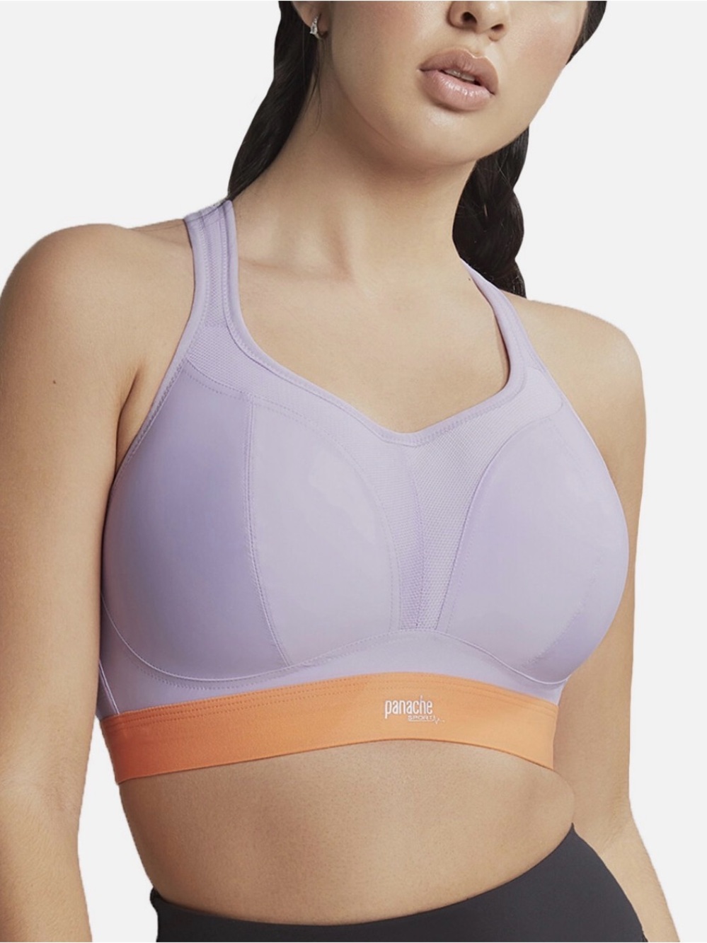 Panache Lavender Sports Bra with Orange Band